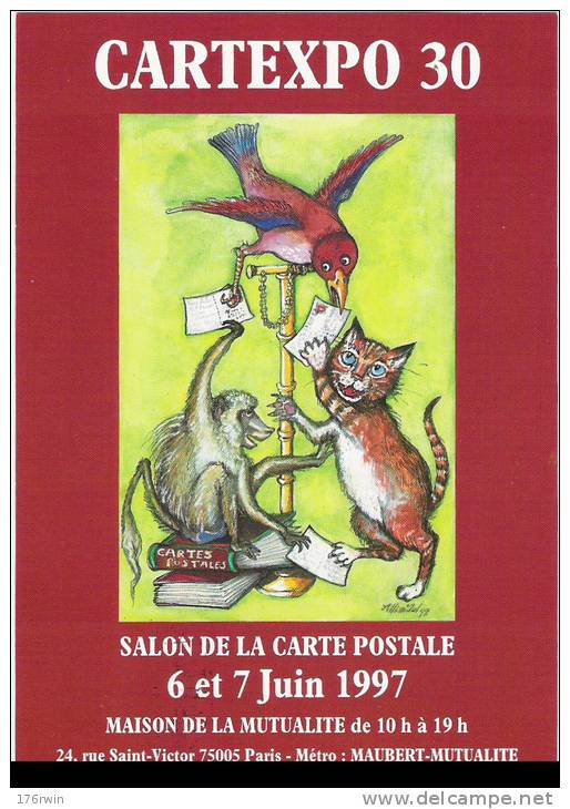 CP  CARTEXPO 30  PARIS MUTUALITE   1997   Illustration ALLIMDUL - Bourses & Salons De Collections