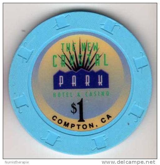 Jeton Chip De Casino à Compton California : The New Crystal Park $1 - Casino