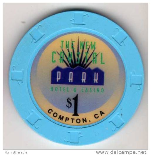 Jeton Chip De Casino à Compton California : The New Crystal Park $1 - Casino