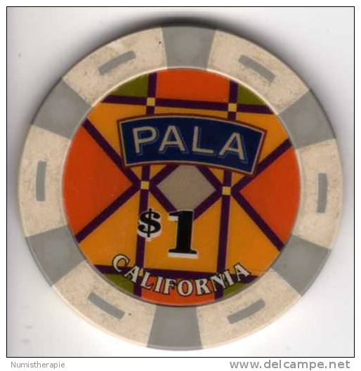 Jeton Chip De Casino à California : Pala $1 - Casino