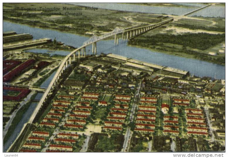 (462) Very Old Postcard Of USA- Georgia - Savannah E . Talmadge Bridge - Savannah
