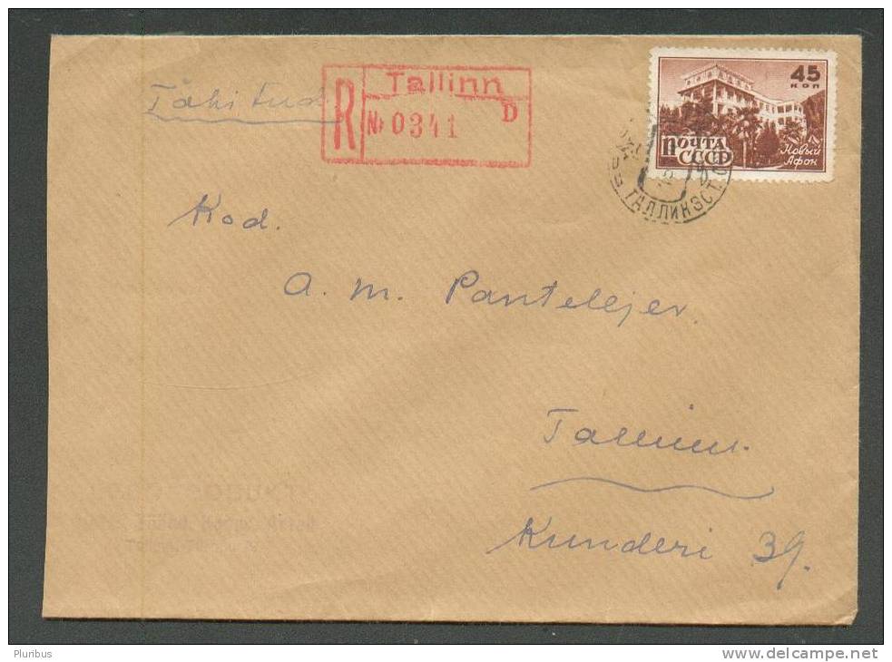 USSR RUSSIA ESTONIA 1947 TALLINN REGISTERED COVER - Briefe U. Dokumente