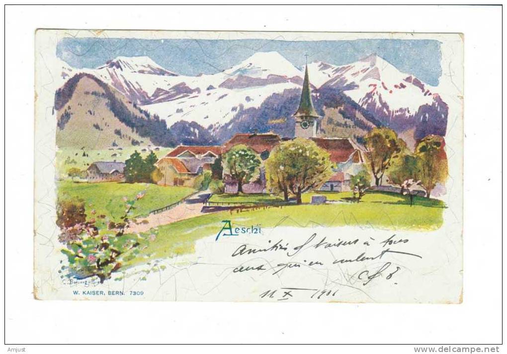 Gruss Aus Aeschit (litho) - Aeschi Bei Spiez