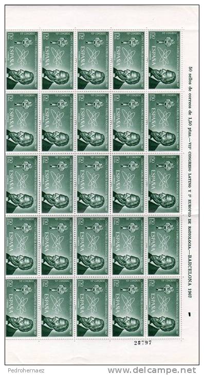 ESPAÑA-1790 Pliego De 50 Sellos Nuevo Congreso Radiologia Barcelona - Blocs & Hojas