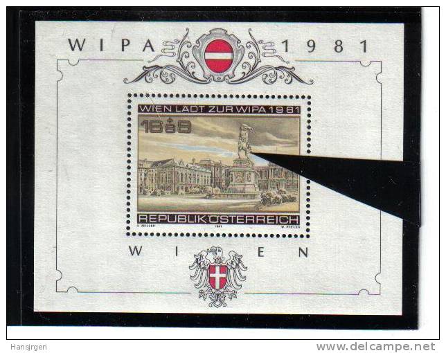 STE1008 ÖSTERREICH 1981 ANK NR. 1996 II PLATTENFEHLER (DREIECK AM BEIN DES PFERDES) ** - Plaatfouten & Curiosa