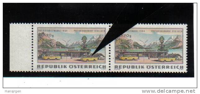 STE1006 ÖSTERREICH 1964 ANK NR. 1206 PLATTENFEHLER Weißes Fenster IM PAAR MIT NORM.MARKE - Abarten & Kuriositäten