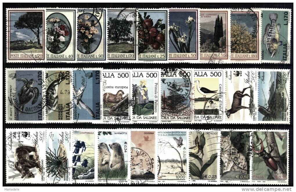 Italia 1966-2002, Natura E Ambiente (o), 27 Valori, Solo Serie Complete - Collections