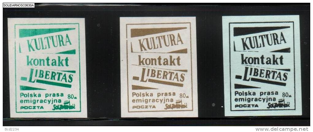 POLAND SOLIDARNOSC SOLIDARITY POLISH UNDERGROUND PRESS IN EXILE KULTURA, KONTAKT, LIBERTAS Newspapers Magazines Journals - Fantasie Vignetten