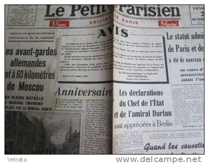 Le Petit Parisien Du 24/10/1941 : Les Allemands À 60 Kms De Moscou - Le Petit Parisien