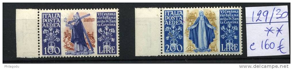 Italia    YV.  129/130**  Santa Caterina  Cote 160 € - Airmail