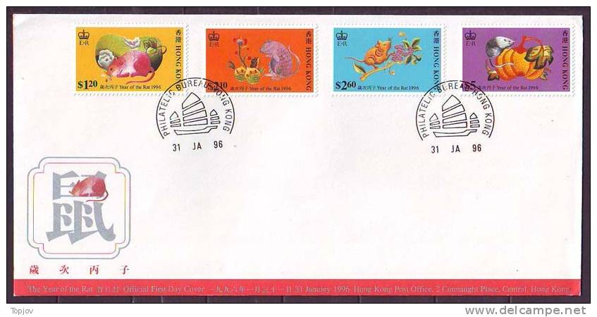 CHINA - HONG KONG -  YEAR OF RAT - FDC - 1996 - Briefe U. Dokumente