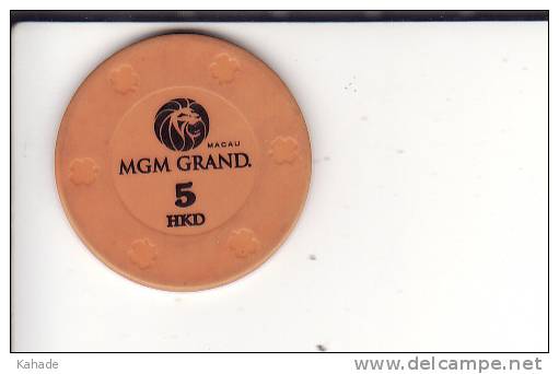 Macao Casino Token 5 MCD  MGM Casino - Casino