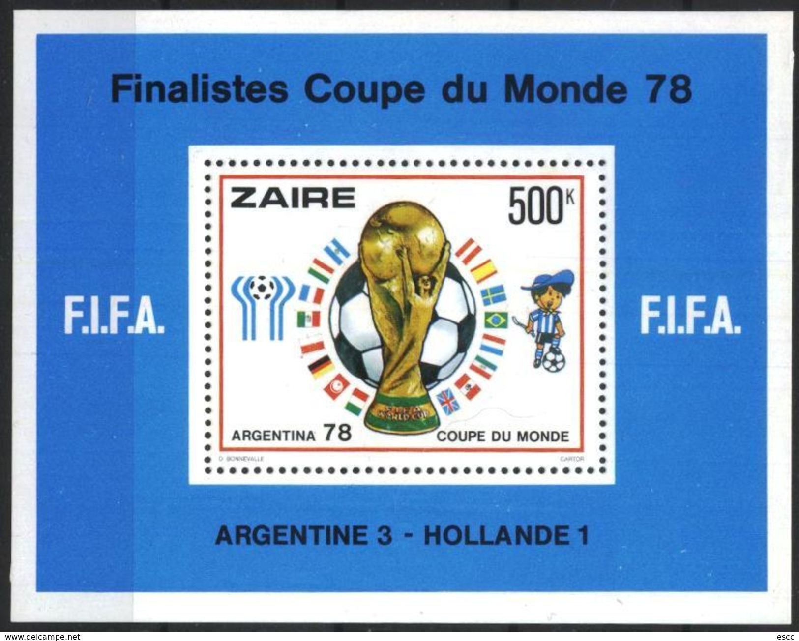 Mint  S/S Sport  Football World Cup Argentina 1978 From Zaire - 1978 – Argentine