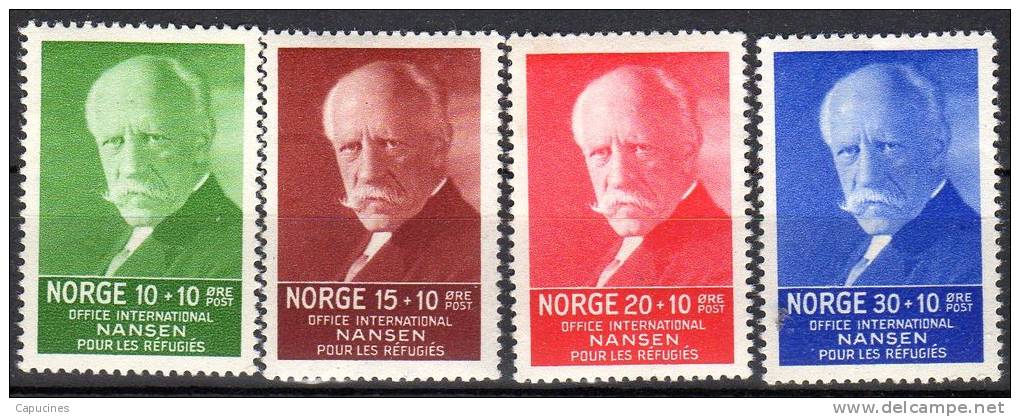 NORVEGE - 1935: "Surtaxe Au Profit De L'Office International Nansen " - N° 164/167* - Neufs