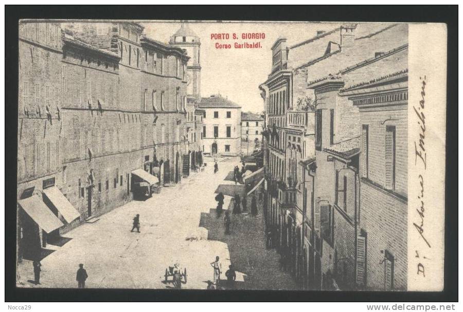 PORTO S.GIORGIO - FERMO - 1905 CORSO GARIBALDI. ANIMATA! - Fermo