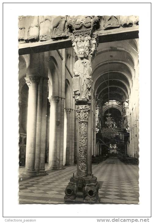 Cp, Espagne, La Coruna, Cathédrale, Portique De La Gloir, Colonne Centrale - La Coruña