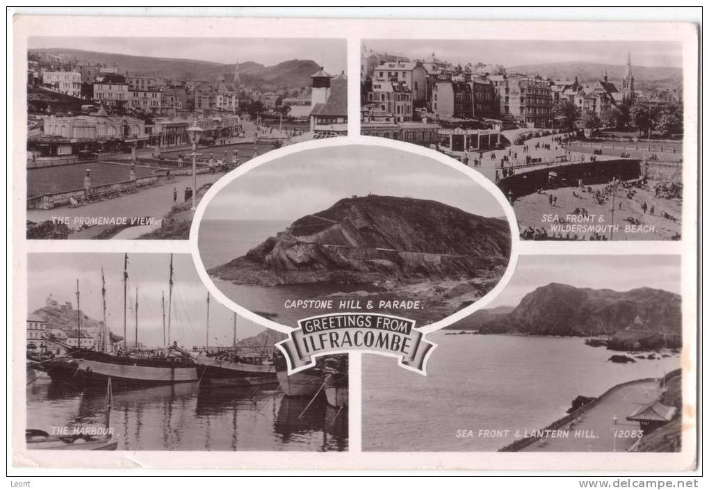 England - Ilfracombe - Greetings From - 5 Pictures - Mosaic - 1952 - Ilfracombe