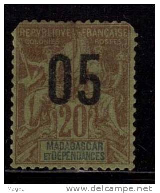 Madagascar Surcharge  05 On 20c Used 1912 - Oblitérés