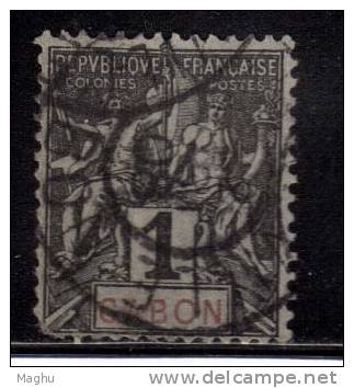 Gabon Used 1904, 1c - Used Stamps