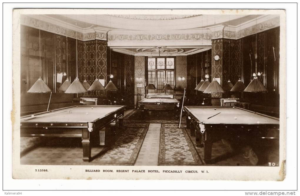 BILLARD  ANGLAIS  /  LONDON  /  PICCADILLY  CIRCUS , W.1. /  REGENT  PALACE  HOTEL  /  BILLIARD  ROOM - Autres & Non Classés