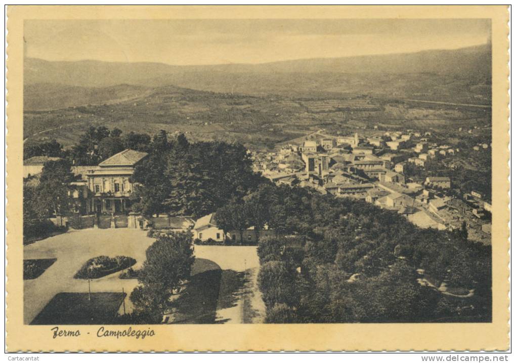 FERMO. CAMPOLEGGIO - VEDUTA DALL'ALTO. CARTOLINA DEL 1953 - Fermo