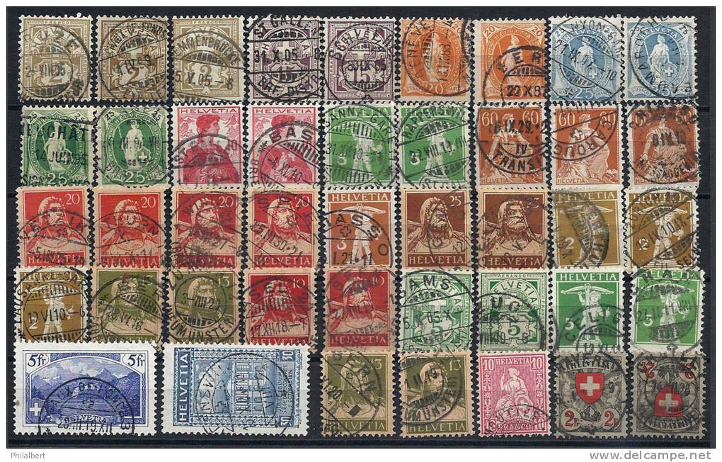 CH100 - Lot De Timbres Classiques CH Avec Magnifiques Oblitérations - Used Stamps