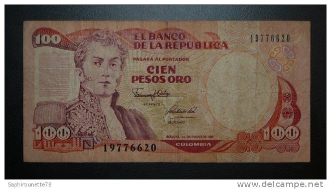 COLOMBIE - Billet De 100 Pesos - 1991  -  N°19776620 - Colombie