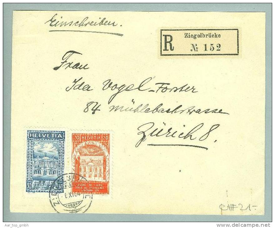 Heimat GL ZIEGELBRèCKE 1924-09-06 R-Satz-Brief Zu#167/168 - Lettres & Documents