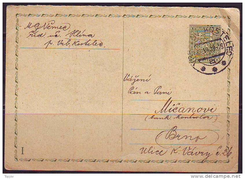 TCHECOSLOVAQUI - POST CARD I - FRAGET  To BRNO - 1936 - Covers & Documents