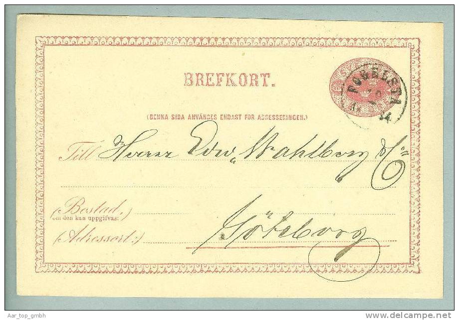 Heimat Schweden Fogelsta 1884-01-10 Auf Ganzsache Nach Göteborg - Postal Stationery