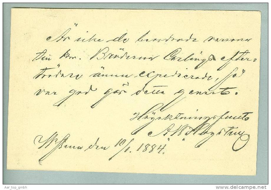 Heimat Schweden Fogelsta 1884-01-10 Auf Ganzsache Nach Göteborg - Interi Postali