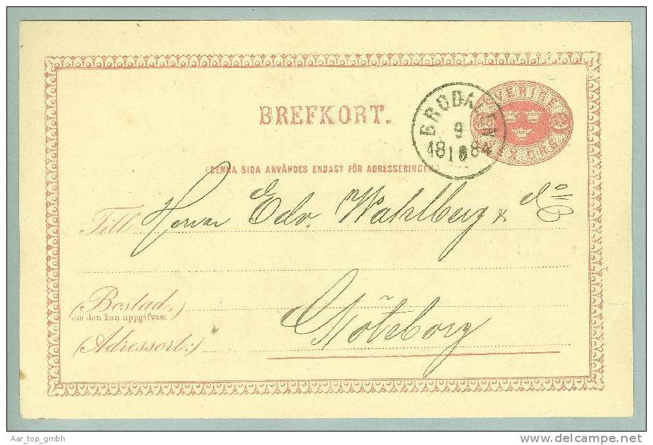 Heimat Schweden BORDALEN 1884-10-09 Auf Ganzsache Nach Göteburg - Postal Stationery