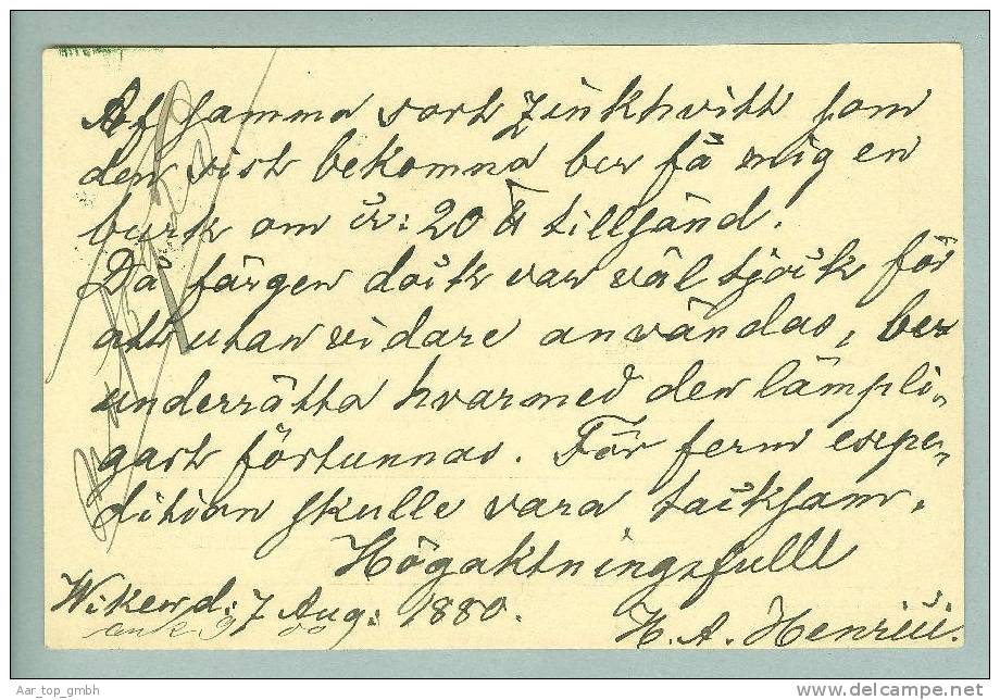 Heimat Schweden FALKÖPING 1880-08-07 Auf Ganzsache Nach Göteborg - Entiers Postaux