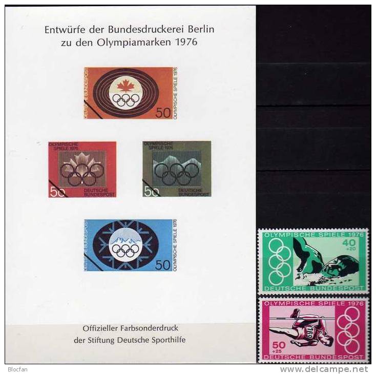 Sporthilfe Jahres-Block 1976 BRD 886/7 Plus Sph Block 1 ** 12€ Schwimmen Hochsprung Montreal Olympic Sheet Of Germany - Estate 1976: Montreal