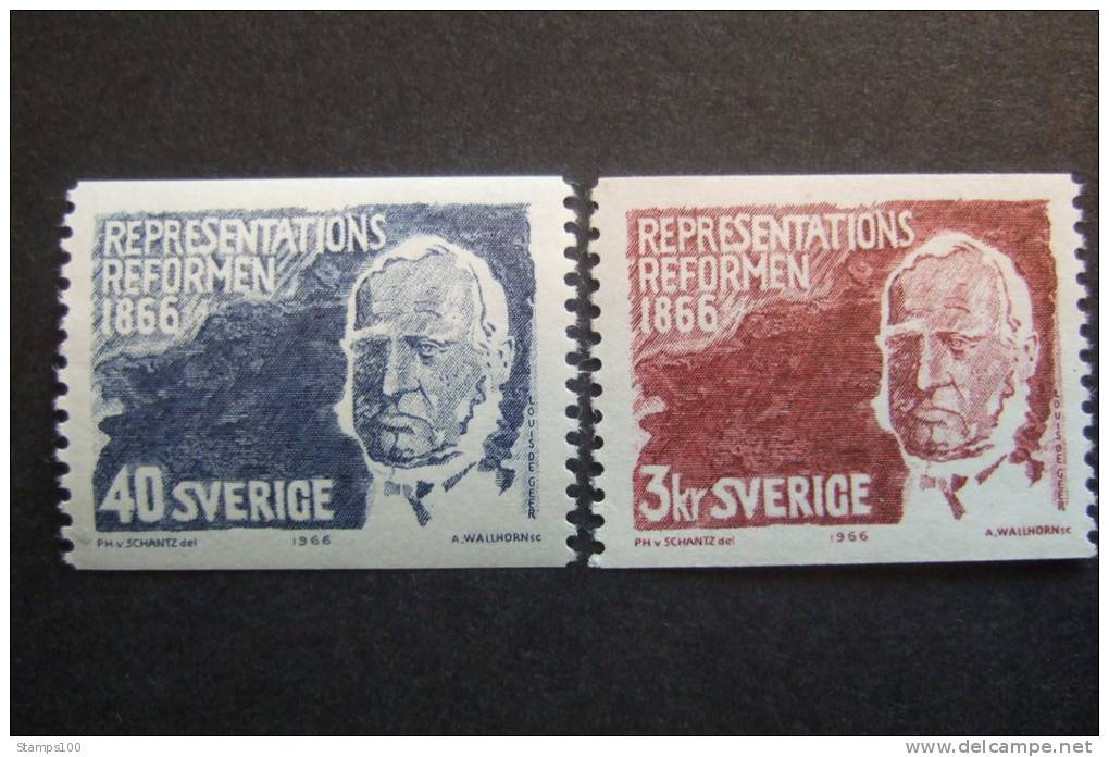 SWEDEN 1966   YVERT 539/40  MICHEL 553/54A    MNH **     (011203-NVT) - Neufs