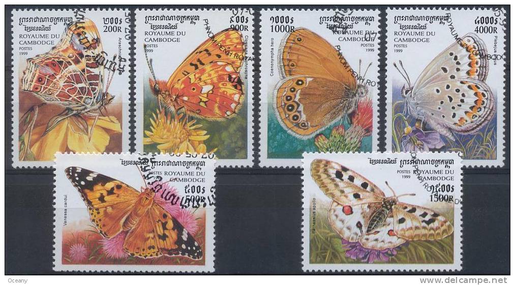 Cambodge - Papillons 1613/1618 Oblit. - Butterflies