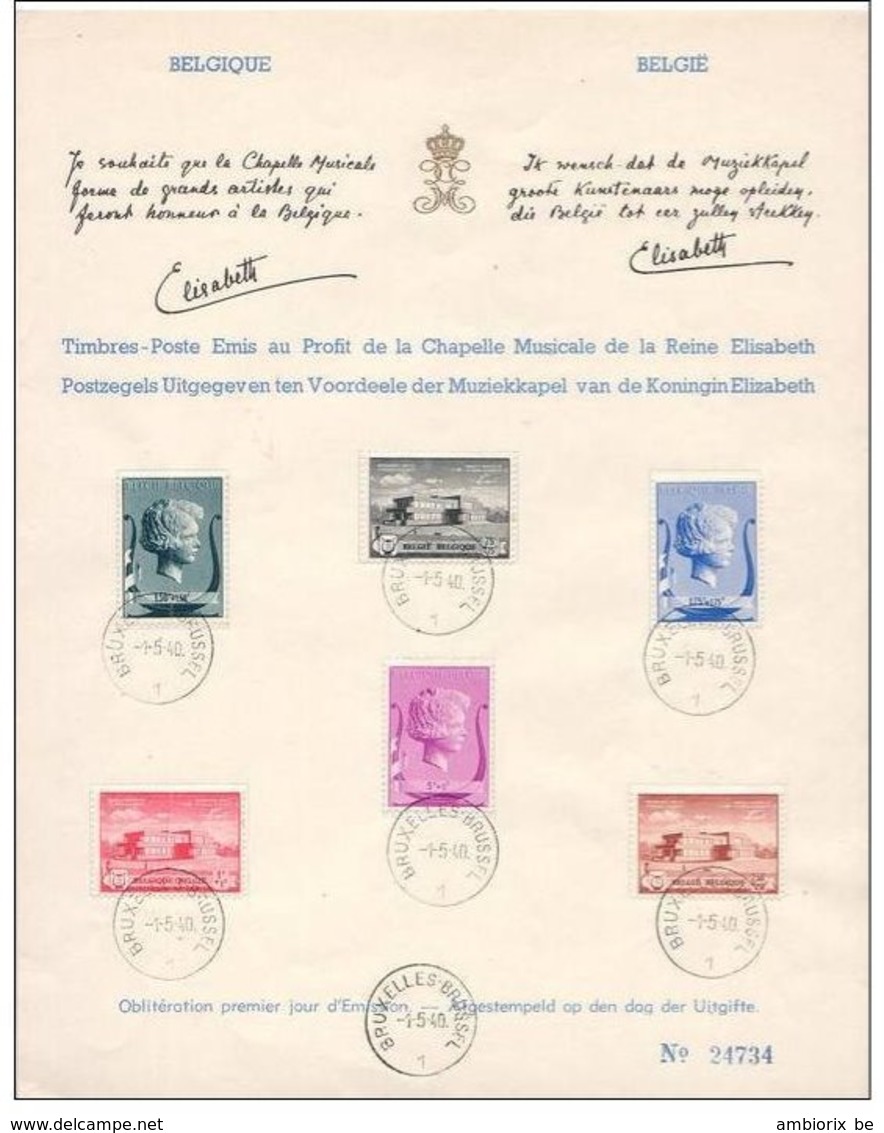 Feuillet Souvenir 532-537 Cachet Bleu - 1934-1951