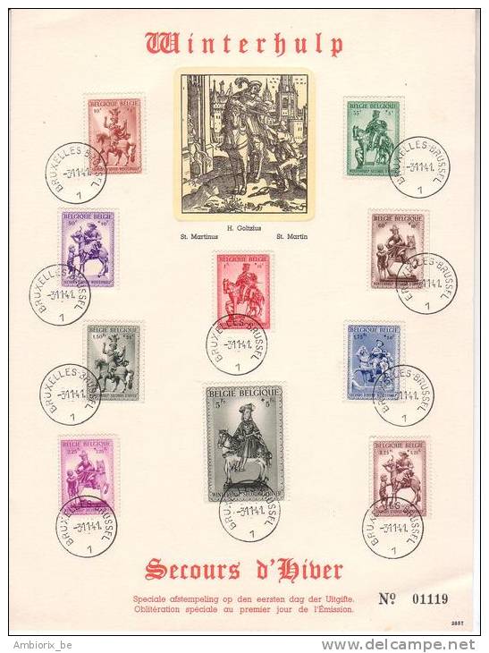 Feuillet Souvenir 583-592 Secours D'Hiver Winterhulp - 1934-1951