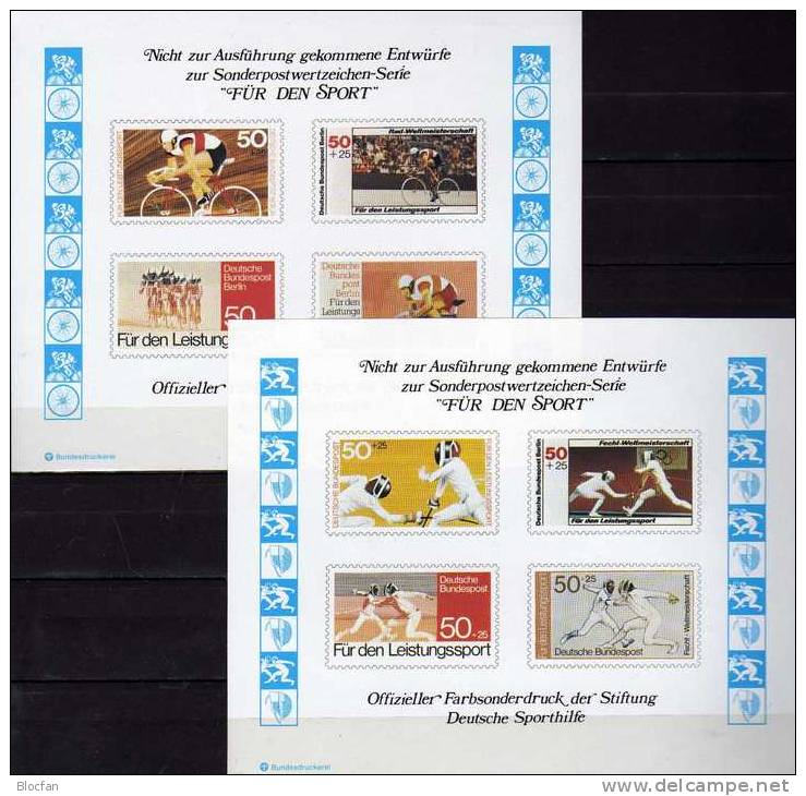 Sporthilfe Jahres-Blocks 1978 BRD 968, Sph Block 5 Plus 6 ** 19€ WM Radsport Fechten Springreiter Sport Sheet Of Germany - Horses