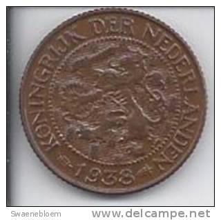 Munten - Nederland - 1 Cent Van 1938 - Koningrijk Der Nederlanden. - Netherlands. Coins Pay-Bas. Hollande. Wilhelmina. - 1 Centavos
