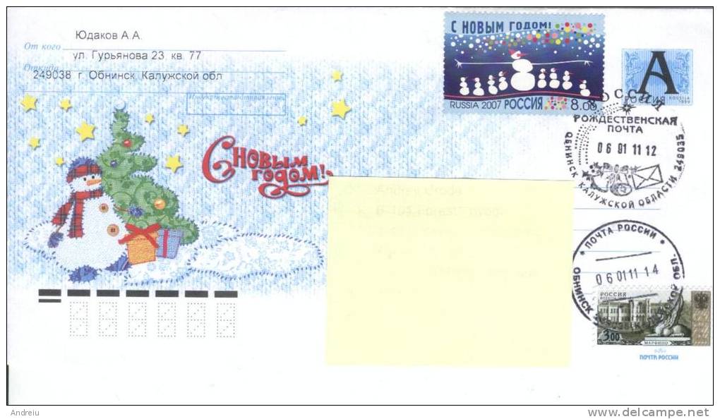 2011 Russia  Rossia Nice Christmas Postal Stationery Sent To Japan Entiere Cover - Maximum Cards