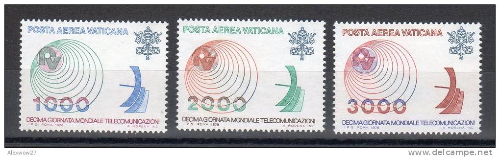 Vaticano / Vatican City 1978--10° Giornata Mondiale Telecomunicazioni --Posta Aerea Air Mail --  Complete  ** MNH / VF - Airmail