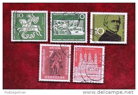 GERMANY 1961 Cancelled Stamp(s) Mainly Single Commemoratives (5 Stamps) 346=374 - Used Stamps