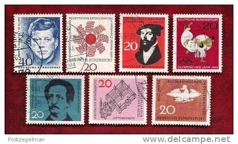 GERMANY 1964 Cancelled Stamp(s) Mainly Single Comm. (7 Stamps) 412=461 - Used Stamps