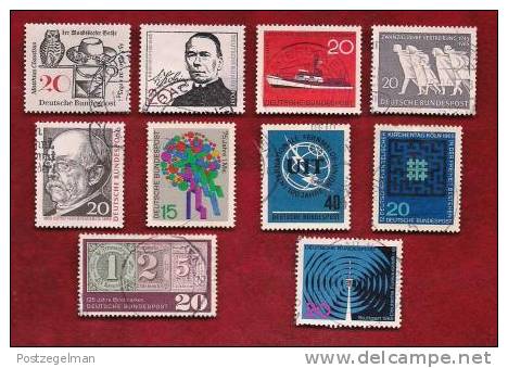 GERMANY 1964 Cancelled Stamp(s) Mainly Single Comm. (10 Stamps) 412=462 - Used Stamps