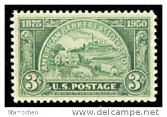 1950 USA Bankers Association Stamp Sc#987 History Factory Farm House Coin - Ongebruikt