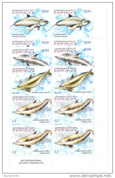 Dominica 2009 Dolphins Blk Of 4 MNH - Dolphins