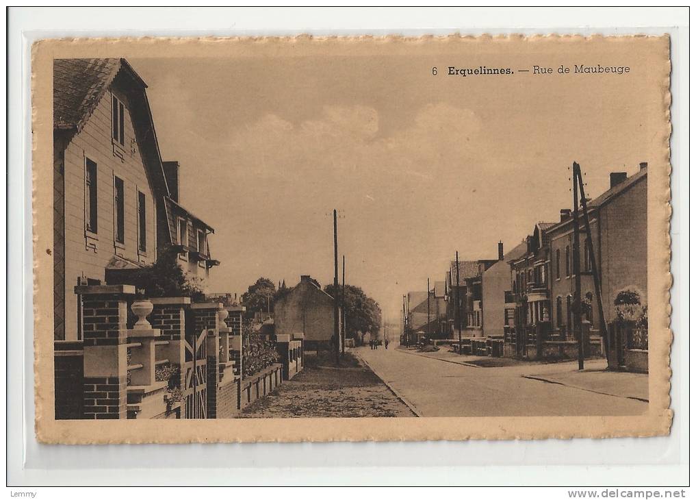 BELGIQUE - ERQUELINNES -  LA RUE DE MAUBEUGE - Erquelinnes