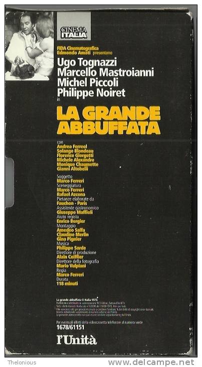 # VHS - LA GRANDE ABBUFFATA - Tognazzi, Mastroianni, Piccoli, Regia M. Ferreri '73 - Drama