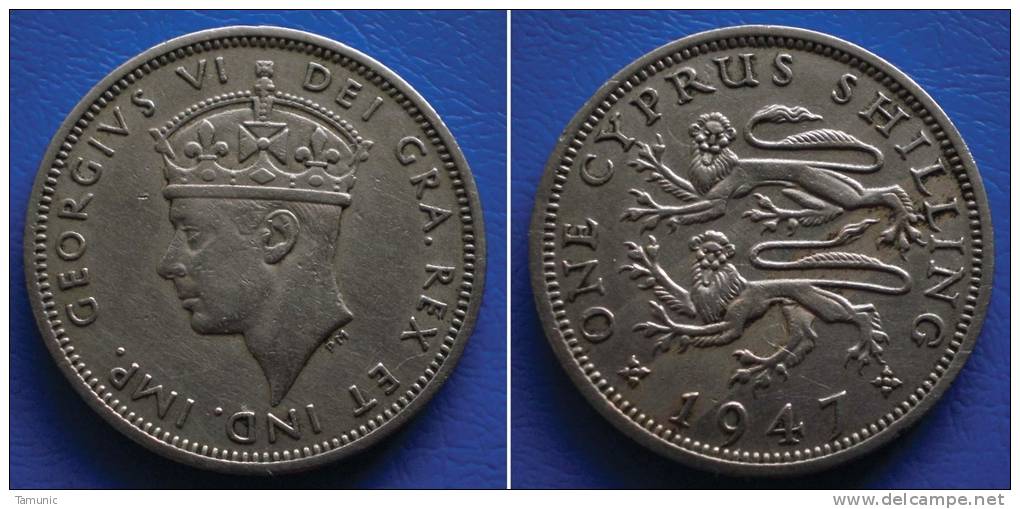 CYPRUS  1 Shilling  1947 - GEORGIUS VI - Zypern